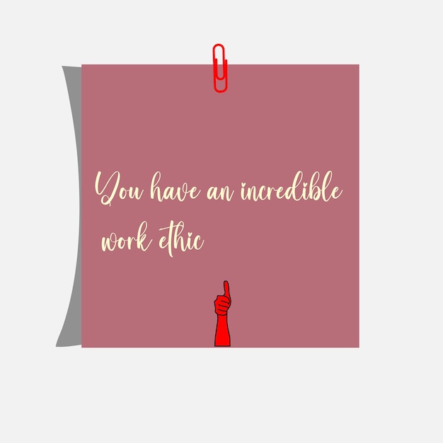 Je hebt een ongelooflijke werkethiek Rose Gold achtergrond met Cream Text Illustration