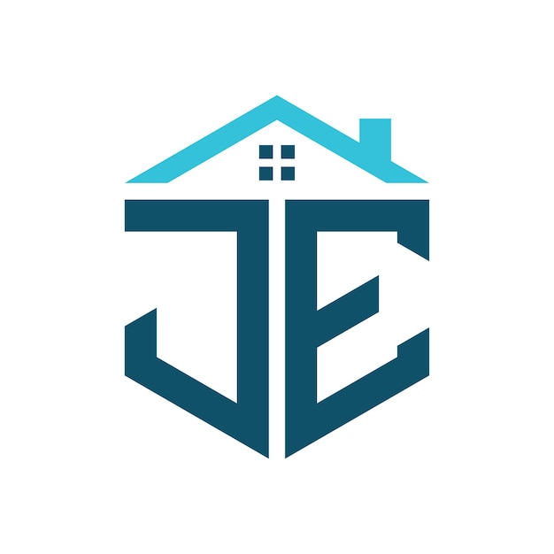 JE House Logo Design Template Letter JE Logo for Real Estate Construction or any House Related Business