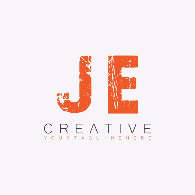 JE initiële monogram logo met letter creatief ontwerp