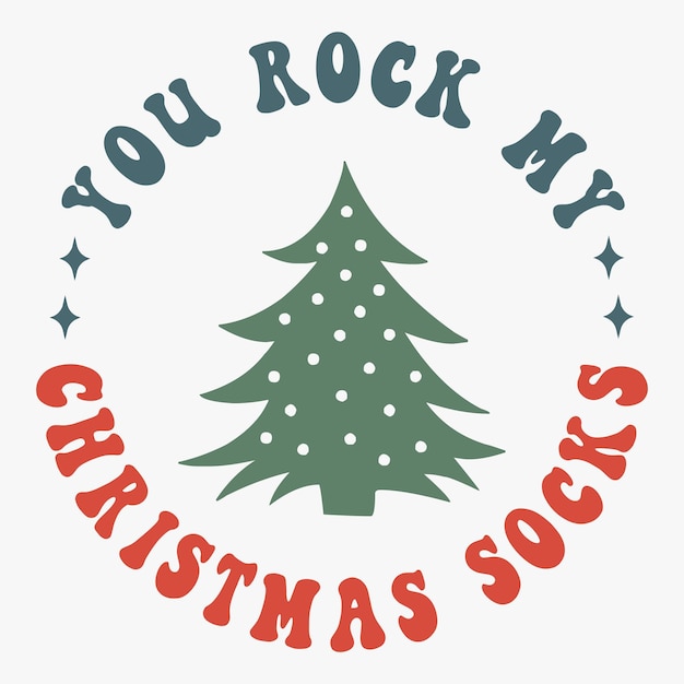 Je rockt mijn kerst sokken retro T-shirt