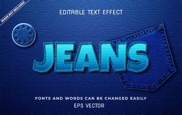 Jeans 3d bewerkbaar teksteffect