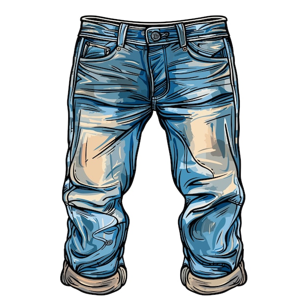 Jeans Cartoon geïsoleerd op doorzichtige achtergrond HD PNG
