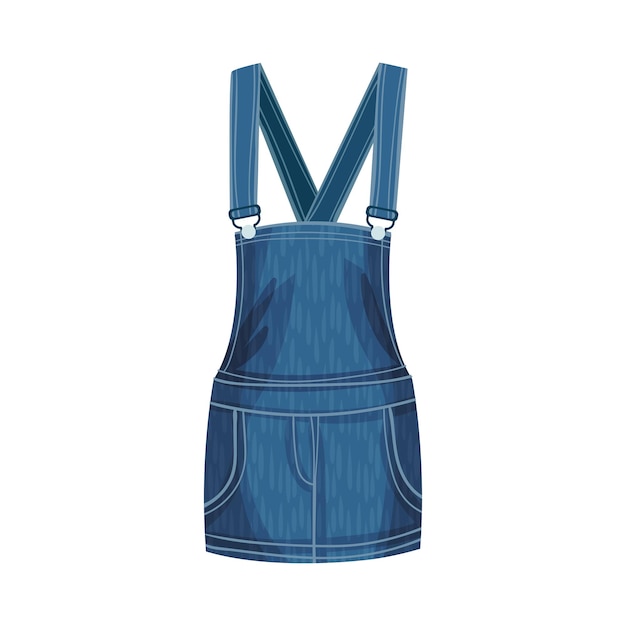 Jeans cord dress clothing vector element trendy fashion concept for female