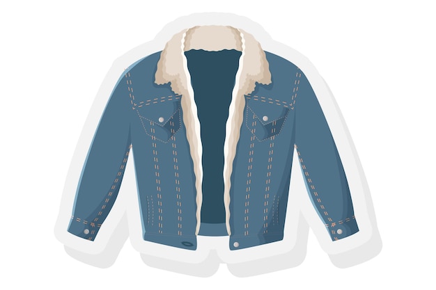 Vector jeans jacket sticker vector illustration