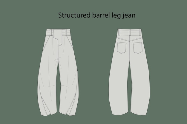 jeans met ronde pijpen en structuur 1