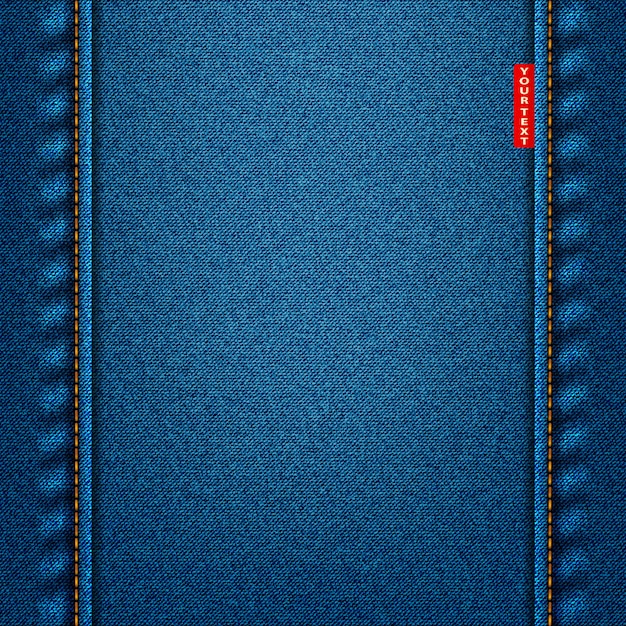 Vector jeans texture blue color. denim