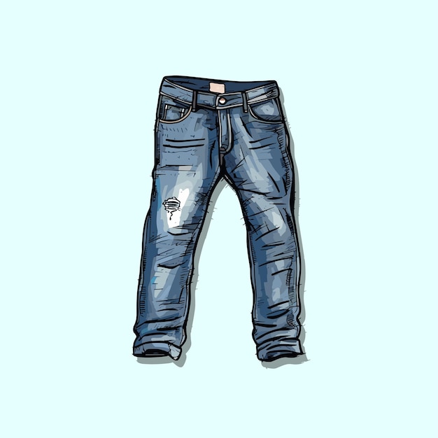 Vector jeans vector clip art illustration