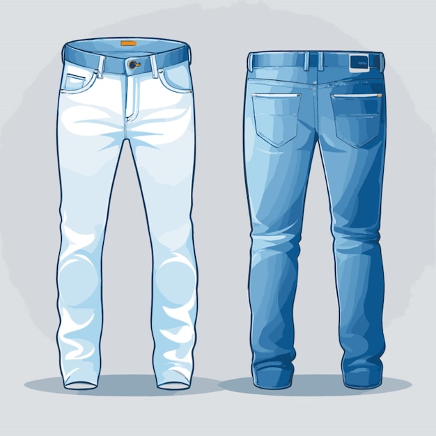 Vector jeans vector op een witte achtergrond