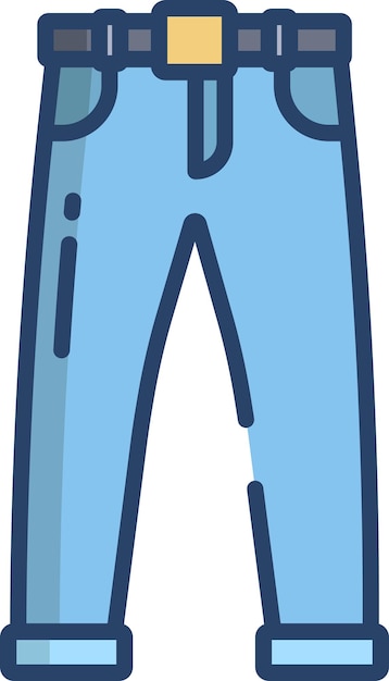 Jeanssolid lineaire kleurvectorillustratie