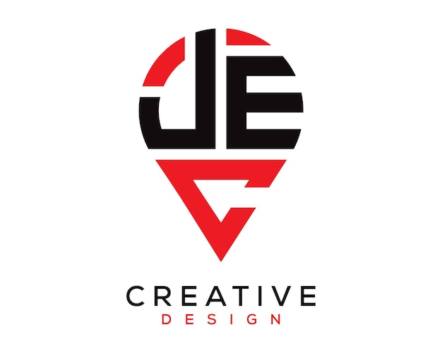 JEC letter location shape logo design