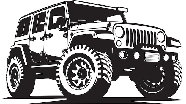 Jeep Adventure Begins Vector Art Series Vector Jeep in the Wild Natures Beauty