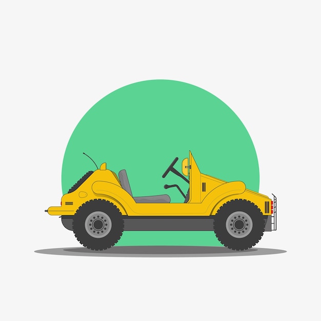 Personaggio del gioco di design vettoriale per auto jeep