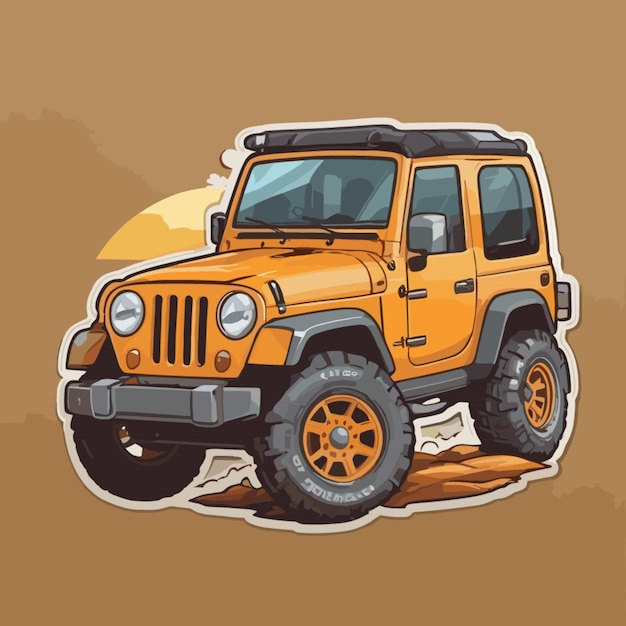 Vector jeep cartoon vector