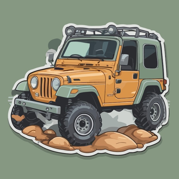 Vector jeep cartoon vector