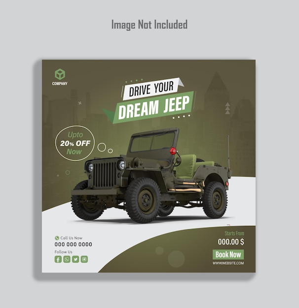 Vector jeep post design or car post design promotion