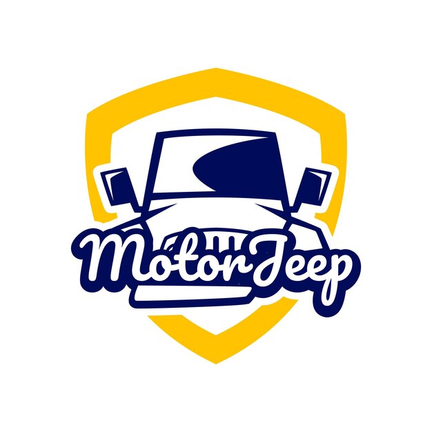 Vector jeep sports shield logo design