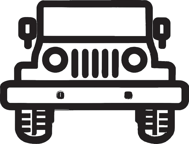 Vector jeep trailhawk icon with forest background