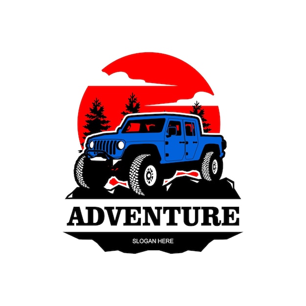 jeep truck 4x4 adventure off road vector illustration