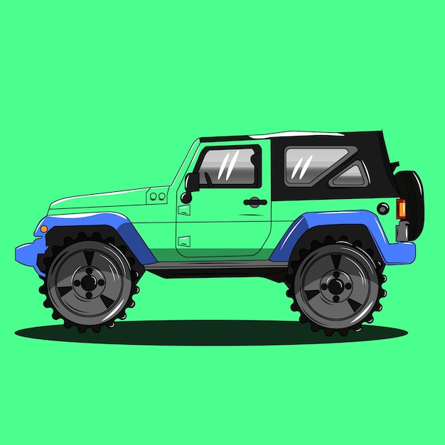 Vettore disegno vettoriale jeep