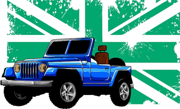 Jeep vector flat illustration design