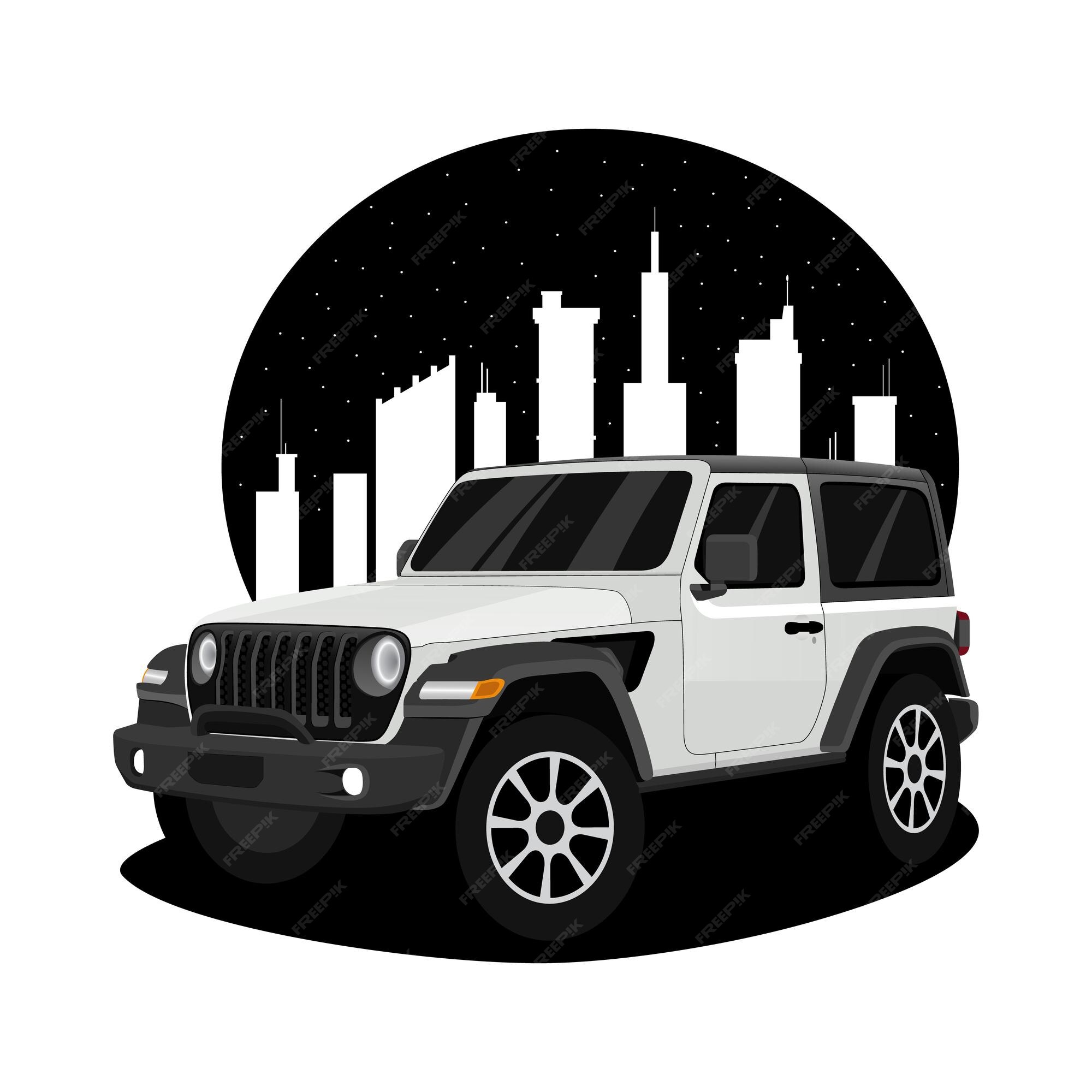 Premium Vector | Jeep wrangler car illustration