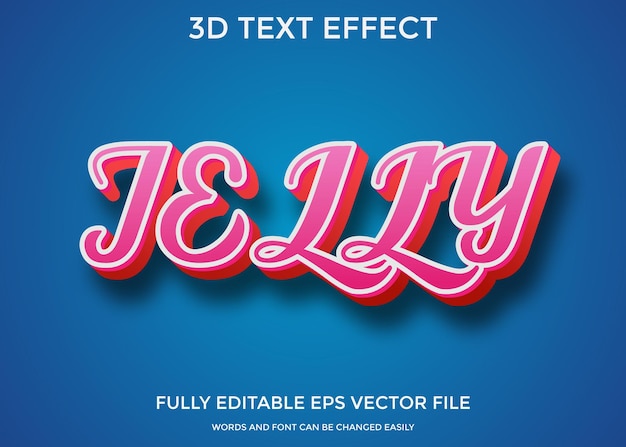 Vector jelly 3d editable text effect premium eps with background