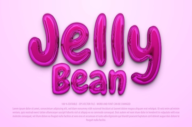 Vector jelly 3d editable text effect