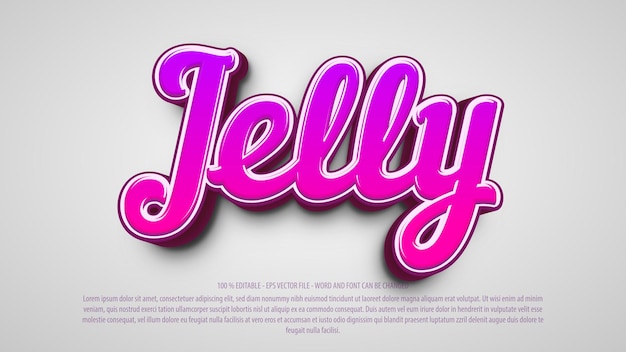 Effetto di testo modificabile in stile jelly 3d