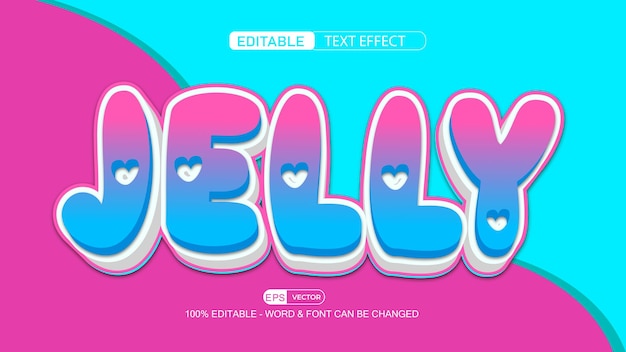 Jelly bewerkbare teksteffect Vector 3D-stijl