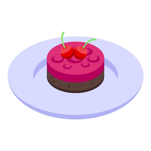 Vector jelly cake icon isometric vector german cuisine dish food