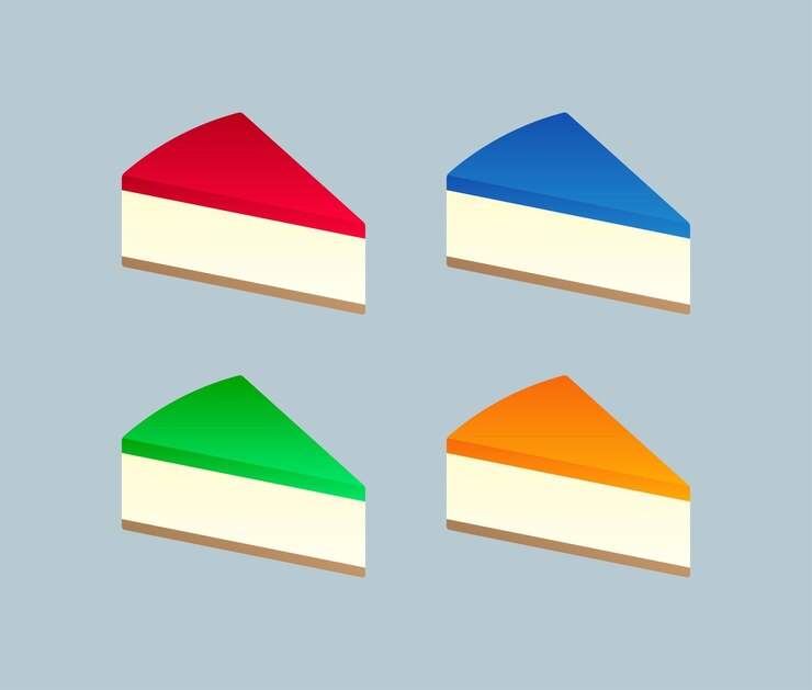 वेक्टर jelly cheesecake slices collection