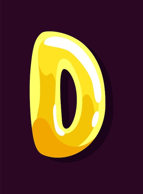 Jelly colorful letter d soft glossy multicolored candy font isolated bright delicious sweet alphabet