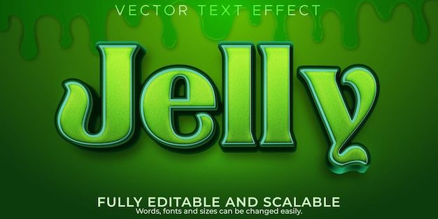 Jelly gum text effect, editable green and gelatin text style