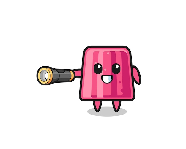 Jelly-mascotte met zaklamp