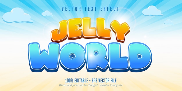 Текст Jelly World, редактируемый текстовый эффект в игровом стиле