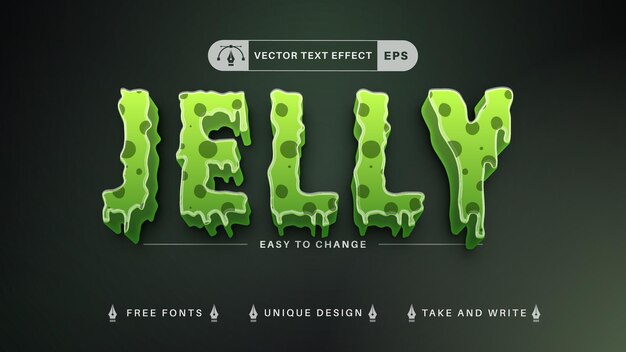 Effetti di testo modificabili jelly zombie, stili di carattere