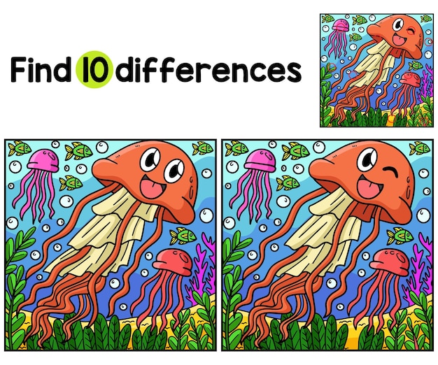 Jellyfish Animal Find The Differences