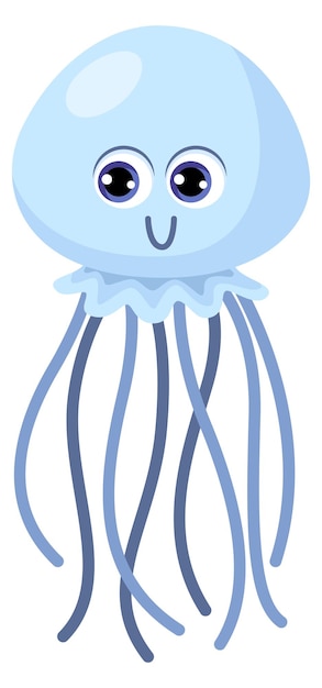 Jellyfish baby cartoon icon Marine life character isolated on white background