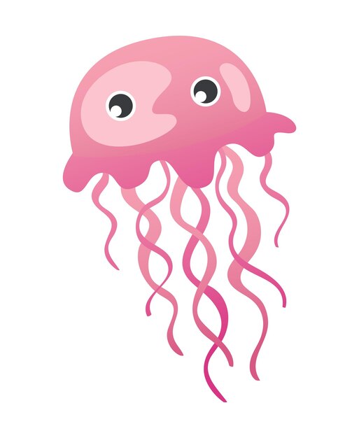 Vector jellyfish cartoon character vector