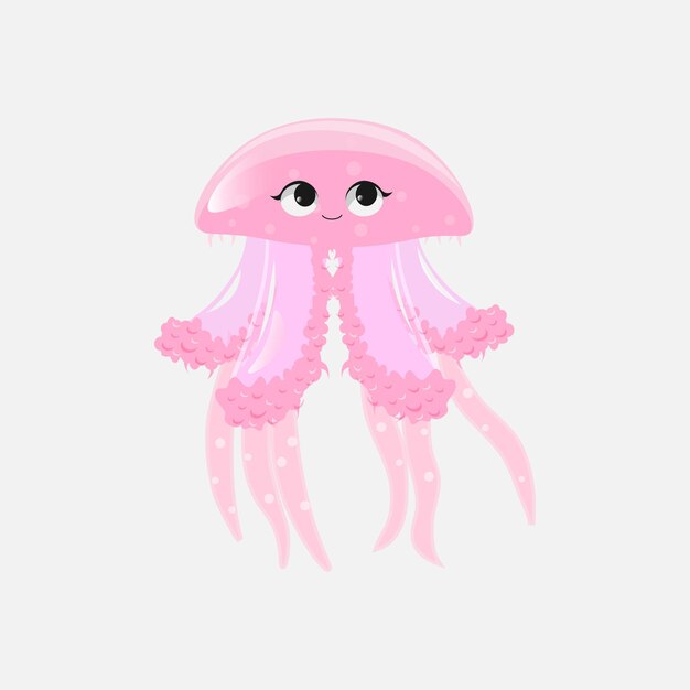 Vector jellyfish illustration pink