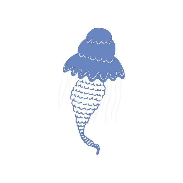 Vector jellyfish karakter zeedier op diepe achtergrond wildlife illustratie vector illustratie