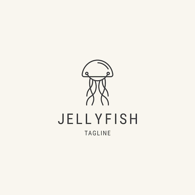 Jellyfish line logo design