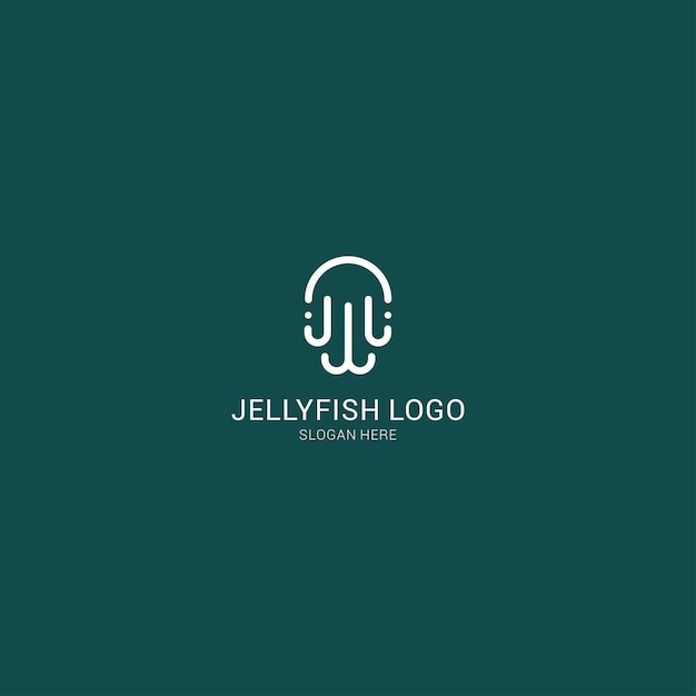 Jellyfish logo icon design template flat