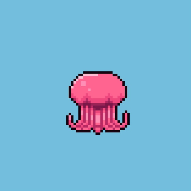 Jellyfish in pixel art style