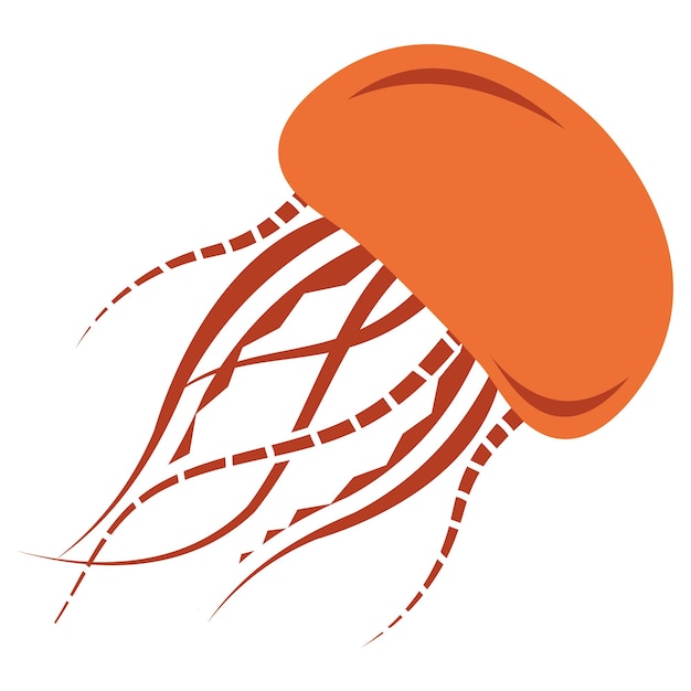 Concetto di meduse o gelatine di mare disegno vettoriale di ortica medusozoa simbolo del cibo marino animali subacquei