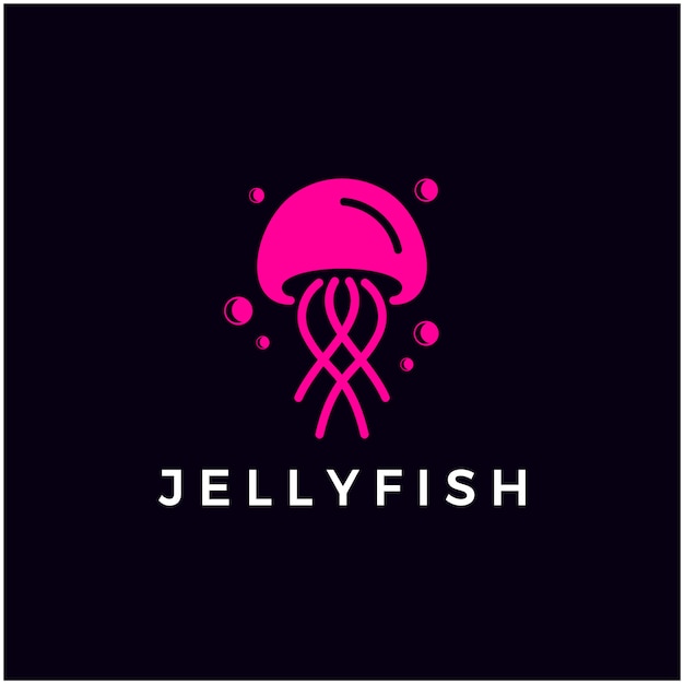 Vector jellyfish simple minimalist logo icon symbol