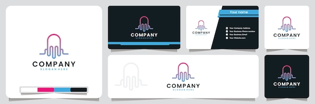 Jellyfish , sound wave , elegant , luxury , logo design inspiration