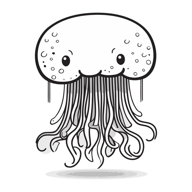Jellyfish Vector illustratie op een witte achtergrond Cartoon stijl