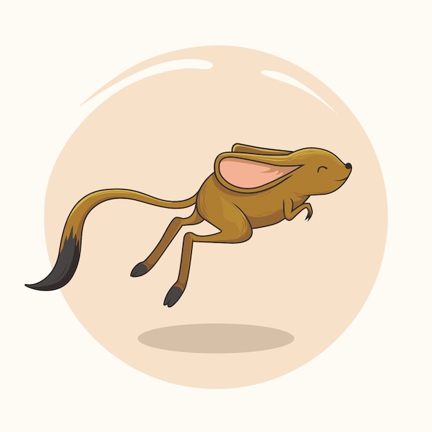 Jerboa cartoon animals jumping