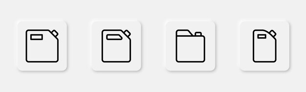 제리 캔 라인 아이콘 윤 ⁇  제리 캔 아이콘 세트 가솔린 캔스터 연료 컨테이너 라인